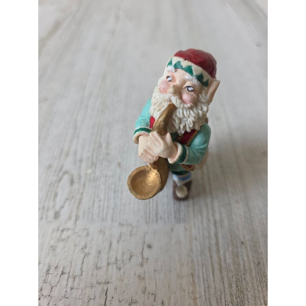 Vintage Santa saxophone band figurine Bell village‎ Xmas decor